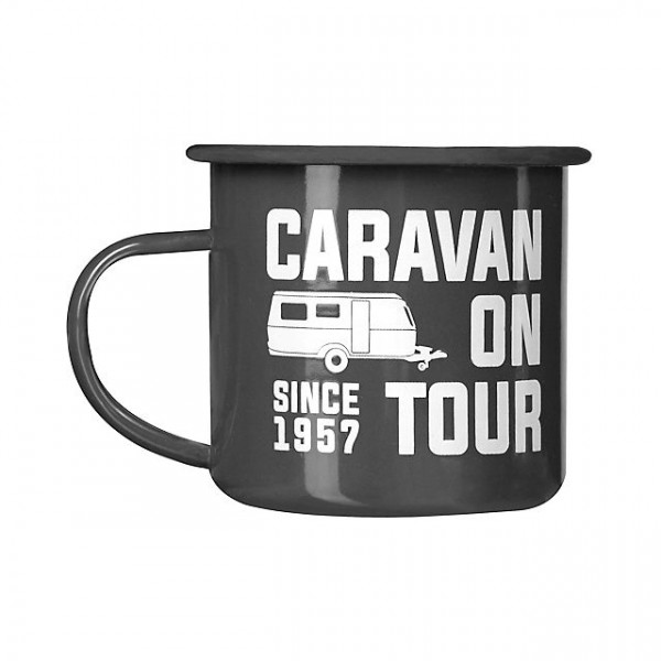 Emaille Tasse "Caravan since 1957"